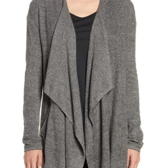 Barefoot Dreams Sweater Gray Cozychic Lite Island Wrap Size Small Medium - Picture 2 of 11